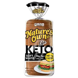Nature's Own Life Keto Soft White Bread Net 1 Carb Sliced White Keto Bread- 16 Oz