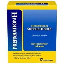 Preparation H Suppositories - 12 Count
