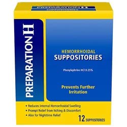 Preparation H Suppositories - 12 Count