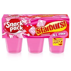 Snack Pack Pink Starburst Flavored Juicy Gels Cups - 6-3.25 Oz
