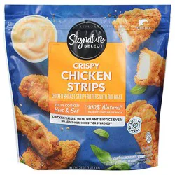 Signature Select Frozen Fully Cooked Chicken Breast With Rib Meat Crispy Chicken Strips - 25 Oz
