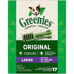 Greenies Original Large Natural Dog Dental Care Chews Oral Health Dog Treats 17 Count - 27 Oz