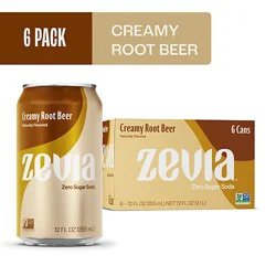 Zevia Zero Sugar Creamy Root Beer Soda - 6-12 Fl. Oz.