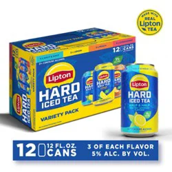 Lipton Hard Iced Tea Variety 12 Fl Oz 12 Count In Cans - 144 Fz