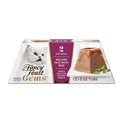 Purina Fancy Feast Gems Mousse Pate With Beef - 2-2 Oz. Tubs - 2-2 Oz