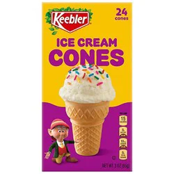 Keebler Ice Cream Cones Box 24 Count - 3 Oz