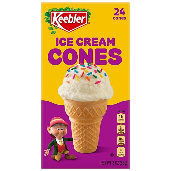 slide 1 of 1, Keebler Ice Cream Cones Box 24 Count - 3 Oz, 3 oz