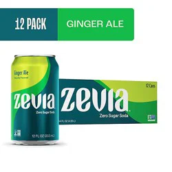 Zevia Zero Sugar Ginger Ale Soda - 12-12 Fl. Oz.