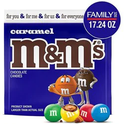 M&m's Caramel Milk Chocolate Candy Family Size In Resealable Bag - 17.24 Oz