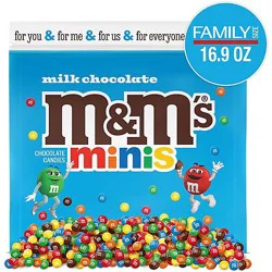 M&m's Minis Milk Chocolate Candy Family Size In Resealable Bulk Candy Bag - 16.9 Oz