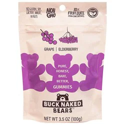 Buck Naked Bears Grape Elderberry Gummy Bears - 3.5 Oz