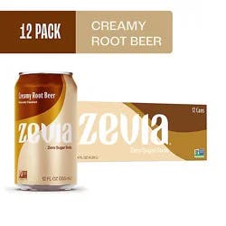 Zevia Zero Sugar Creamy Root Beer Soda - 12-12 Fl. Oz.