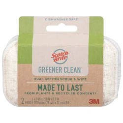 Scotch-Brite Greener Clean Dual Action Scrub & Wipe - 2 Pads - 2 Ct
