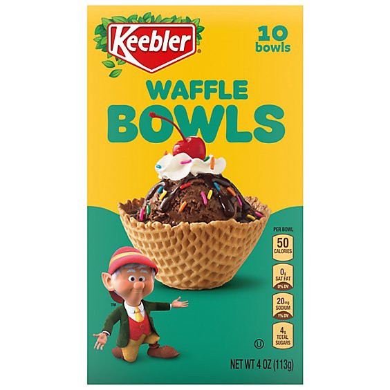 slide 1 of 1, Keebler Waffle Bowls Crunchy Ice Cream Dessert Cups 10 Count - 4 Oz Box, 4 oz