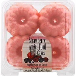Strawberry Mini Angel Food Cakes 4 Count - 7 Oz