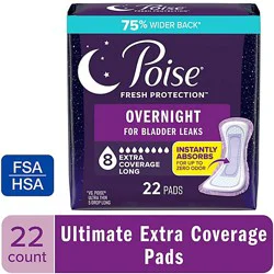 Poise Overnight Incontinence Pads 8 Drop Absorbency Incontinence Pads - 22 Count