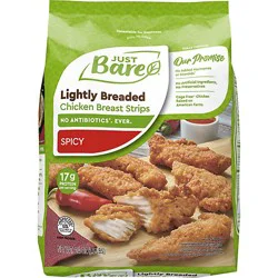Just Bare Lightly Breaded Spicy Boneless Chicken Breast Strips - 24 Oz