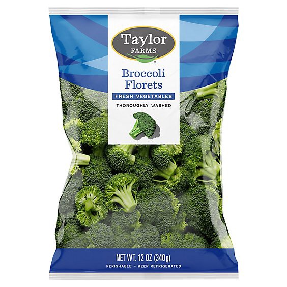 slide 1 of 1, Taylor Farms Broccoli Florets - 12 Oz, 12 oz