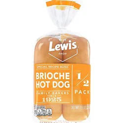 Lewis Bake Shop 1/2 Pack Brioche Hot Dog Bun - 7.5 Oz