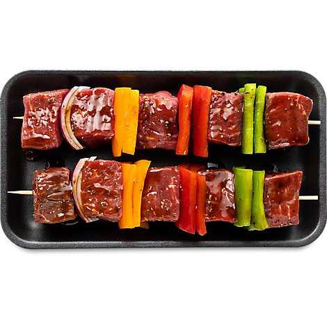 slide 1 of 1, Beef Kabobs Black Garlic Marinade Up To 10% Solution - LB, per lb