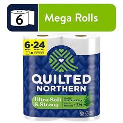Quilted Northern Ultra Soft & Strong Toilet Paper, 6 Mega Rolls - 6 Rl