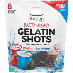 Shottys Gelatin Shot Combo Pack Blue Raspberry And Strawberry - 400 Ml