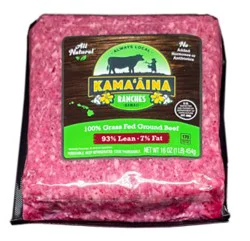 Kama'aina Ranches 93/7 Grass Fed Ground Beef Brick - 16 Oz