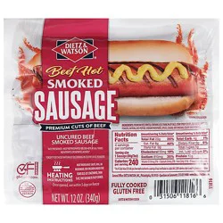 Dietz & Watson Beef Hot Sausage Smoke - 12 Oz