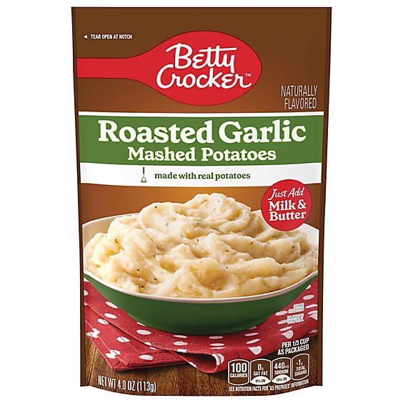 slide 1 of 1, Betty Crocker Roasted Garlic Mashed Potatoes - 4 Oz, 4 oz