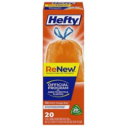 Hefty Renew Wastebags 13 Gallon Orange 1 Pack 20 Count - 20 Ct