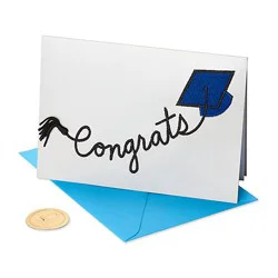 Papyrus Stitchwork Font Congrats Graduation Card - Each
