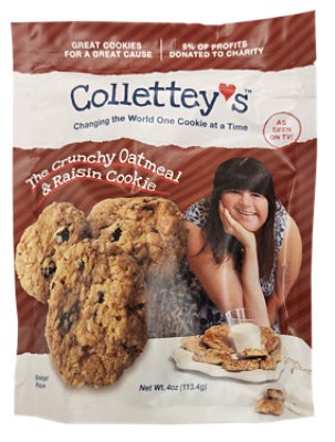 slide 1 of 1, Colletteys Crunchy Oatmeal Raisin Cookies - 4 Oz, 4 oz