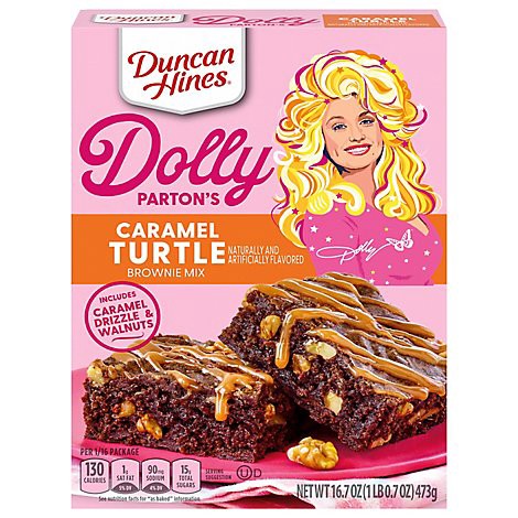 slide 1 of 1, Duncan Hines Dolly Parton's Caramel Turtle Flavored Brownie Mix, 16.7 Oz - 16.7 OZ, 16.7 oz