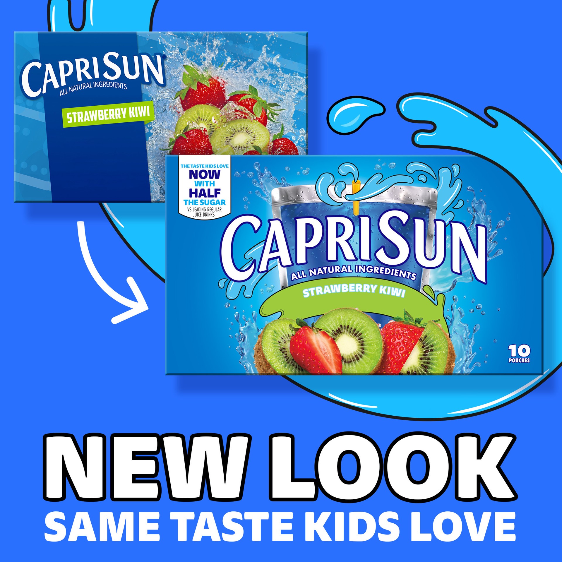 slide 3 of 5, Capri Sun Strawberry Kiwi Flavored with other natural flavor Juice Drink Blend, 10 ct Box, 6 fl oz Pouches, 10 ct