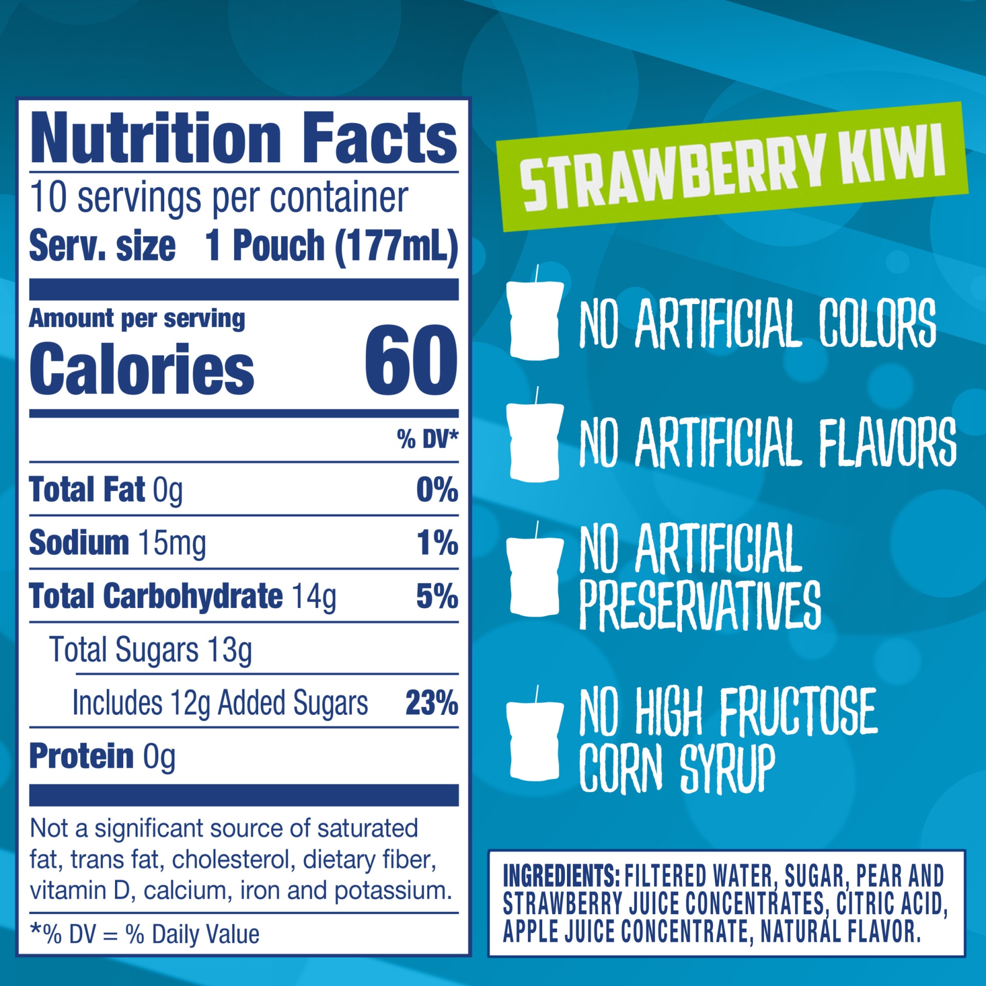 slide 4 of 7, Capri Sun Strawberry Kiwi Flavored Juice Drink Blend Pouches, 10 ct