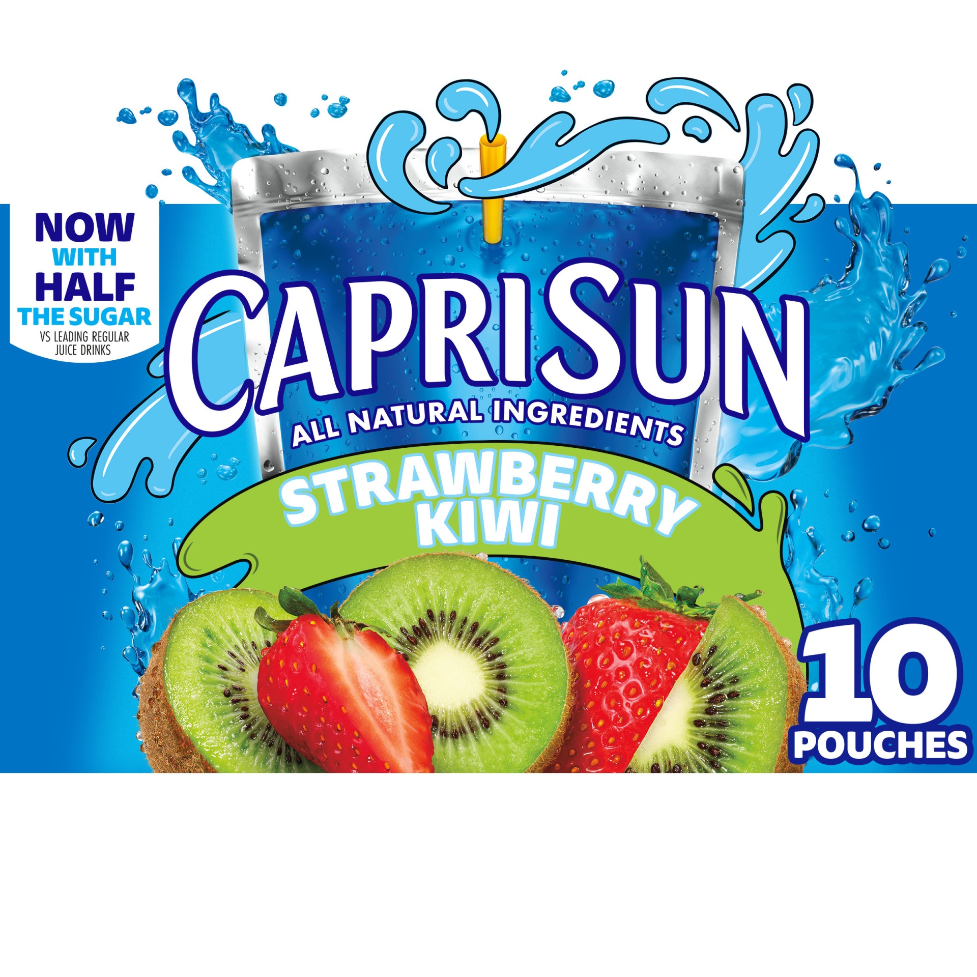 slide 1 of 7, Capri Sun Strawberry Kiwi Flavored Juice Drink Blend Pouches, 10 ct