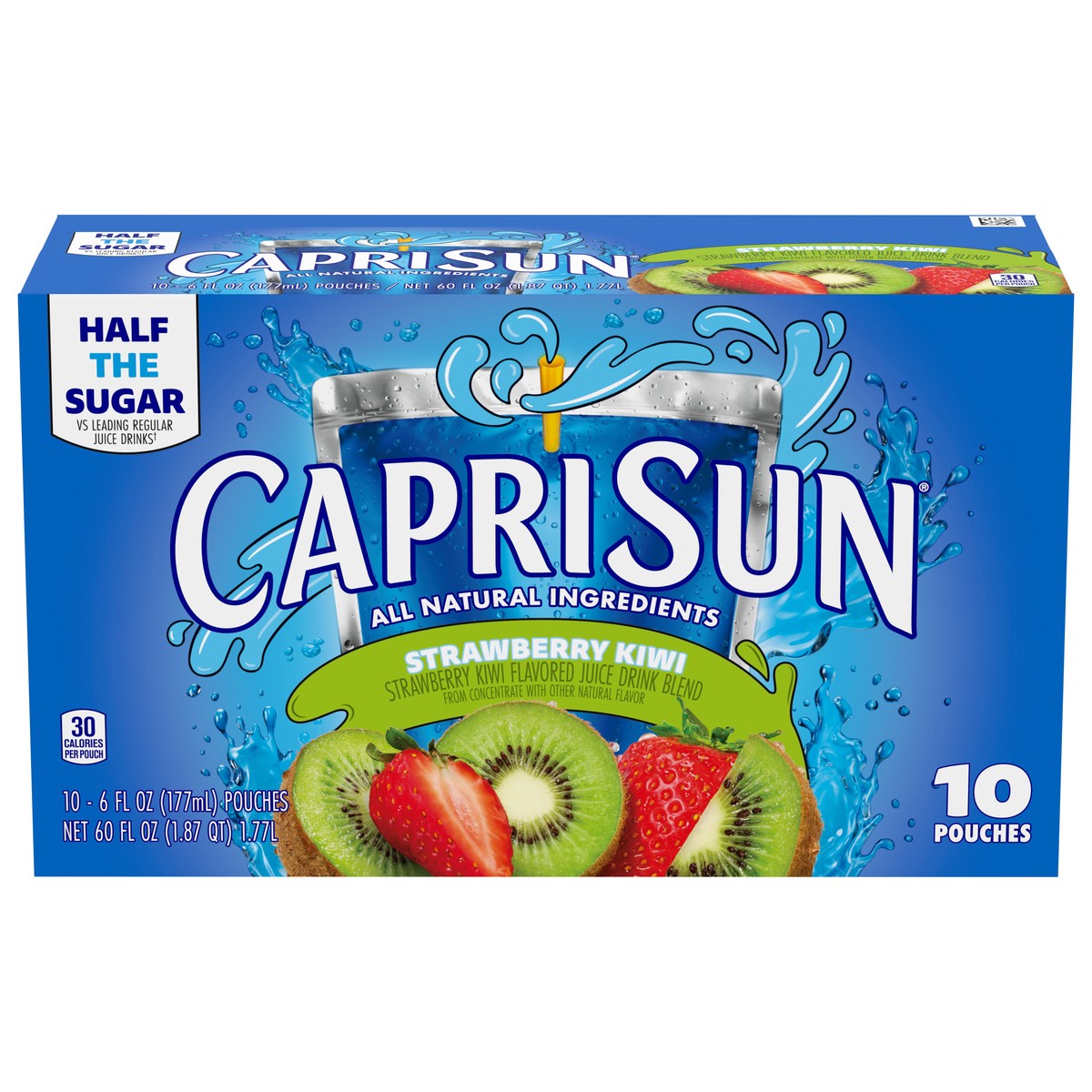 slide 1 of 5, Capri Sun Strawberry Kiwi Flavored with other natural flavor Juice Drink Blend, 10 ct Box, 6 fl oz Pouches, 10 ct