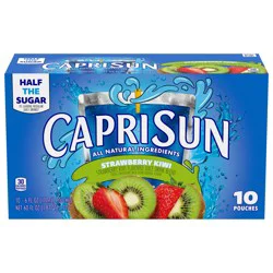 Capri Sun Strawberry Kiwi Flavored with other natural flavor Juice Drink Blend, 10 ct Box, 6 fl oz Pouches