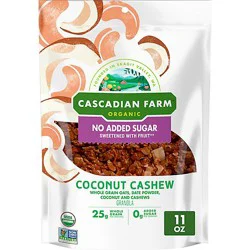 Cascadian Farm Organic No Added Sugar Coconut Cashew Granola - 11 Oz