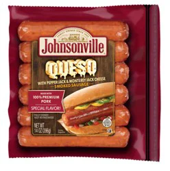 Johnsonville Cooked Queso Smoked Pork Sausage Links - 14 Oz