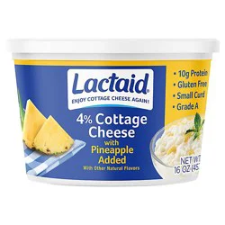 Lactaid Cottage Cheese With Pineapples, 16 Oz - 16 Oz
