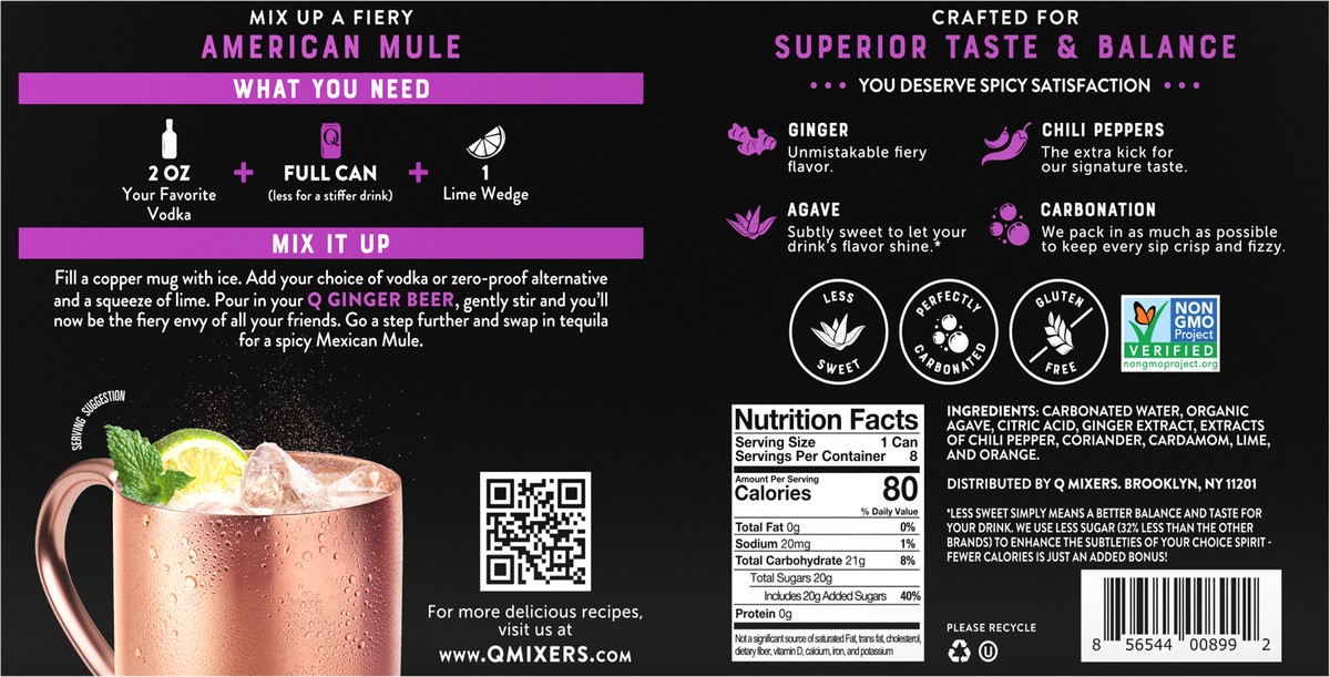 slide 2 of 11, Q Mixers Premium Ginger Beer - 8-7.5 Fl. Oz., 60 fl oz