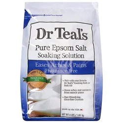 Dr Teal's Eases Aches & Pains Fragrance Free Pure Epsom Salt Soaking Solution 4lbs - 4 Lb