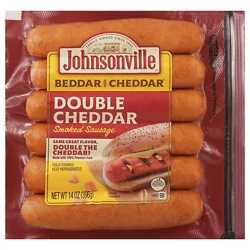 Johnsonville Beddar With Double Cheddar Smoked Pork Sausage & Cheddar Cheese, 14 Oz - 14 Oz