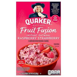 Quaker Instant Oatmeal Fruit Fusion Raspberry Strawberry 8.4 Oz 6 Count - 8.4 Oz