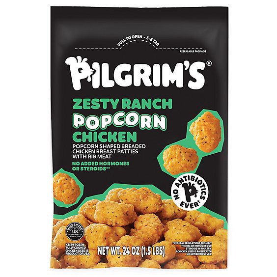 slide 1 of 14, Pilgrim's Zesty Ranch Mini Nugget Shaped Breaded Chicken Breast Patties With Rib Meat - 24 Oz, 24 oz