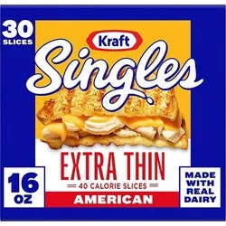 Kraft Singles Extra Thin American Slices - 30 Count