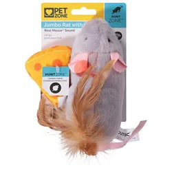 Pet Zone Jumbo Rat Cheese Cat Toy - Ea