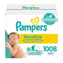 Pampers Baby Wipes Sensitive Perfume Free 12x Pop-Top Packs 1008 Count - 1008 Ct