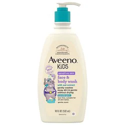 Aveeno Kids Sensitive Skin Face And Body Wash Hypoallergenic -18 Fl. Oz